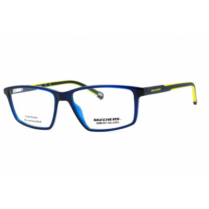 Skechers Men's Eyeglasses - Shiny Blue Rectangular Shape Full Rim Frame | SE3275 090 ,