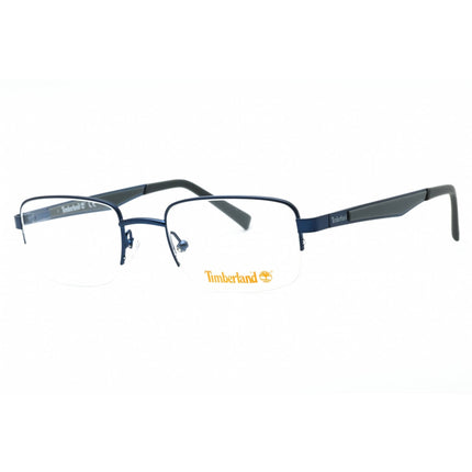 Timberland Men's Eyeglasses - Matte Blue Metal Rectangular Half Rim Frame | TB1787 091 ,