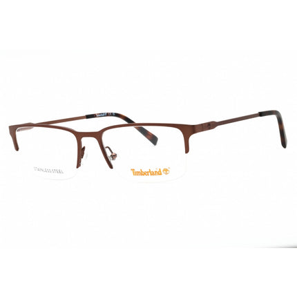 Timberland Men's Eyeglasses - Matte Dark Brown Metal Rectangular Frame | TB1799 049 ,