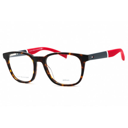 Tommy Hilfiger Men's Eyeglasses - Havana Plastic Square Shape Frame | TH 1907 0086 00 ,