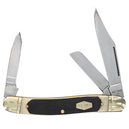 Schrade Old Timer Pocket Knife - Genuine Bone Lumberjack Sawcut Handle | 858OTB ,