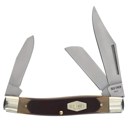 Schrade Folding Knife - Old Timer Senior Stockman Sawcut Delrin Handle Pocket | SC8OT ,