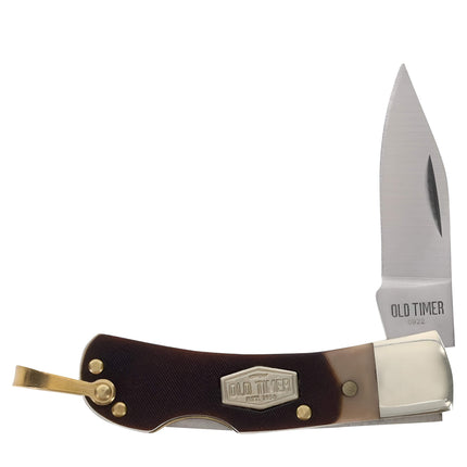 Schrade Knife - Old Timer Stainless Steel Blade Delrin Small Lockback, 2.2 inch | SC1OT ,