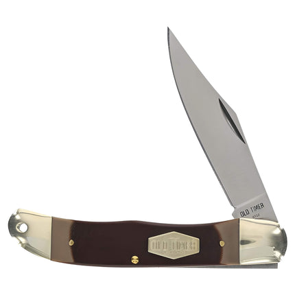 Schrade Folding Knife - Old Timer Pioneer Sawcut Delrin Handle Steel Blade | SC123OT ,