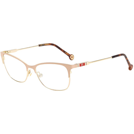 Carolina Herrera Women's Eyeglasses - Gold Nude Metal Cat Eye Frame | CH 0074 0BKU ,