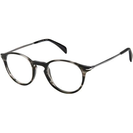 David Beckham Men's Eyeglasses - Grey Horn Acetate Full Rim Round Frame | DB 1049 02W8 ,
