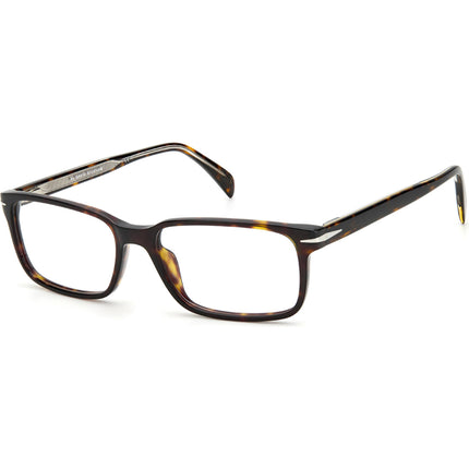 David Beckham Men's Eyeglasses - Havana Acetate Full Rim Rectangular | DB 1065 0086 ,