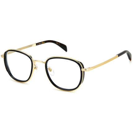 David Beckham Men's Eyeglasses - Gold Black Full Rim Square Frame | DB 7075/G 0RHL ,