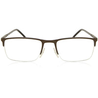 Elasta Unisex Eyeglasses - Brown Metal Half Rim Rectangular Shape Frame | E7233 04IN ,