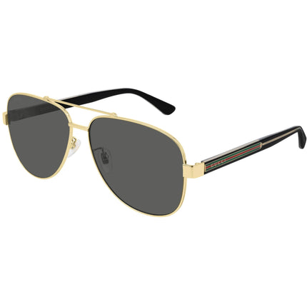 Gucci Men's Sunglasses - Gold/Black Metal Full Rim Pilot Shape Frame | GG0528S 006 ,
