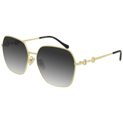 Gucci Women's Sunglasses - Gold Metal Full Rim Square Frame Grey Lens | GG0882SA 001 ,