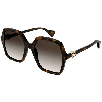 Gucci Women's Sunglasses - Havana Acetate Full Rim Square Shape Frame | GG1072SA 002 ,