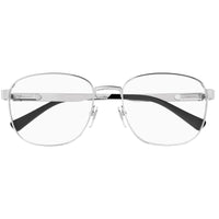 Gucci Men's Eyeglasses - Silver Metal Full Rim Square Frame Demo Lens | GG12250 001 ,
