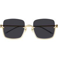 Gucci Women's Sunglasses - Gold Metal Half Rim Square Frame Grey Lens | GG1279S 001 ,