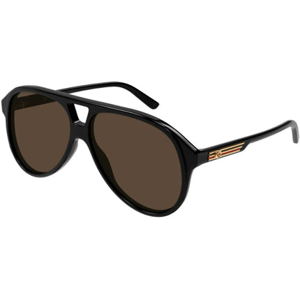 Gucci Men's Sunglasses - Black Acetate Full Rim Pilot Frame Brown Lens | GG1286S 001 ,