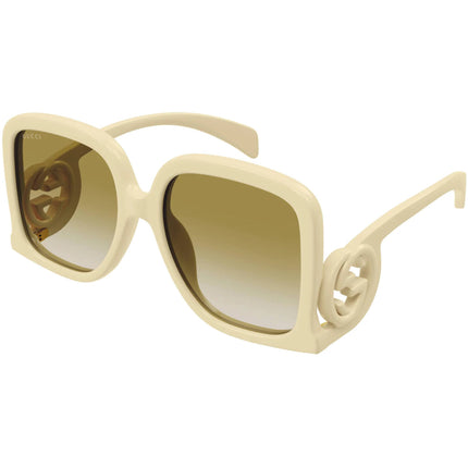 Gucci Women's Sunglasses - Ivory Full Rim Oversized Frame Brown Lens | GG1326S 002 ,