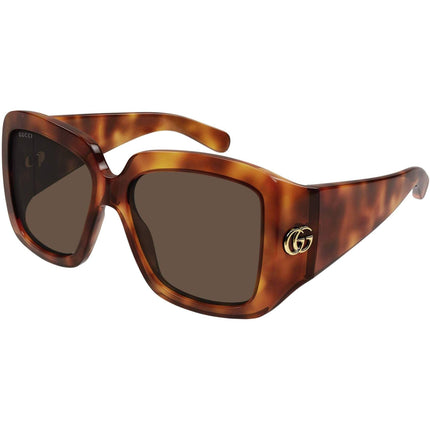 Gucci Women's Sunglasses - Havana Acetate Full Rim Square Shape Frame | GG1402S 002 ,