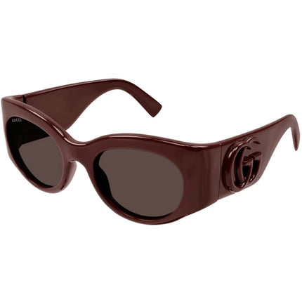 Gucci Women's Sunglasses - Burgundy Injected Plastic Full Rim Oval Frame | GG1544S 002 ,