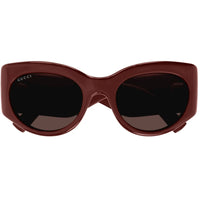 Gucci Women's Sunglasses - Burgundy Injected Plastic Full Rim Oval Frame | GG1544S 002 ,