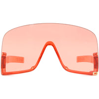 Gucci Women's Sunglasses - Transparent Red Acetate Rimless Shield Frame | GG1631S 001 ,