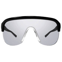 Gucci Men's Sunglasses - Black Plastic Half Rim Shield Frame Silver Lens | GG1645S 003 ,