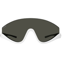 Gucci Women's Sunglasses - White Plastic Half Rim Shield Shape Frame | GG1650S 007 ,