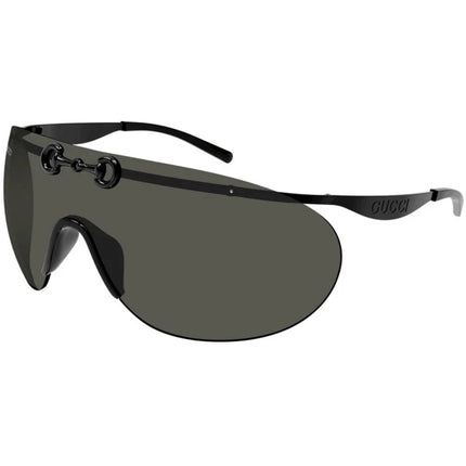 Gucci Men's Sunglasses - Black Metal Rimless Shield Frame Grey Lens | GG1656S 001 ,