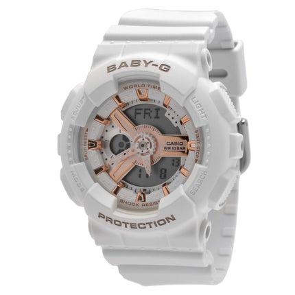 Casio Women's Analog-Digital Watch - Baby-G White Resin Strap | BA110RG-7A ,
