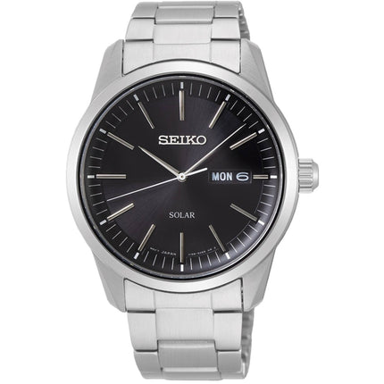 Seiko Men's Watch - Conceptual Solar Black Dial Stainless Steel Bracelet | SNE527 ,