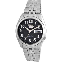 Seiko Men's Watch - Seiko 5 Automatic Black Dial Stainless Steel Bracelet | SNK381 ,
