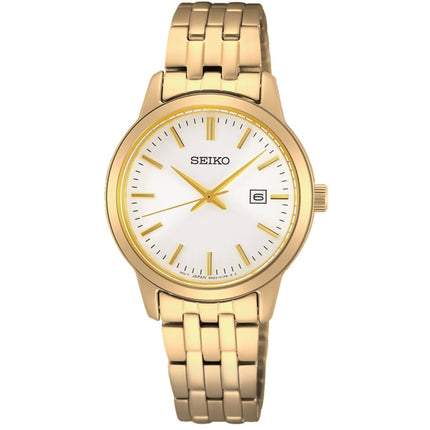 Seiko Women's Watch - Quartz White Dial Yellow Gold Bracelet | SUR412 ,