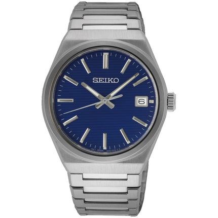 Seiko Men's Watch - Essentials Quartz Blue Dial Stainless Steel Bracelet | SUR555 ,