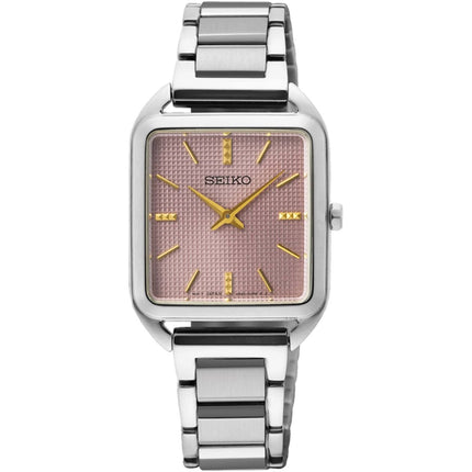 Seiko Women's Watch - Essentials Quartz Pink Dial Stainless Steel Bracelet | SWR077 ,