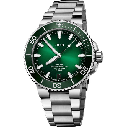 Oris Men's Watch - Aquis Automatic Green Dial Steel | 01 400 7763 4157-07 8 24 09PEB ,