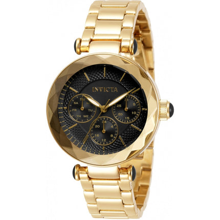 Invicta Women's Watch - Angel Black Dial Yellow Gold Steel Bracelet Quartz | 31298 ,