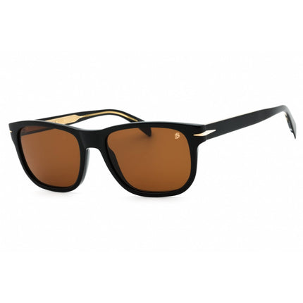 David Beckham Men's Sunglasses - Black Rectangular Frame Brown Lens | DB 1045/S 807 ,