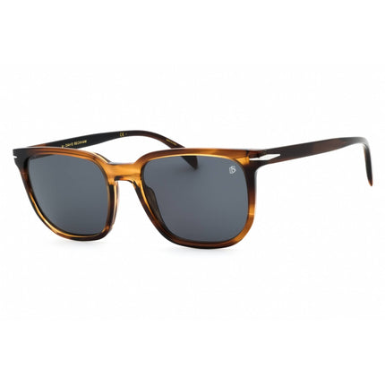 David Beckham Men's Sunglasses - Striped Brown Plastic Square | DB 1076/S 0KVI IR ,