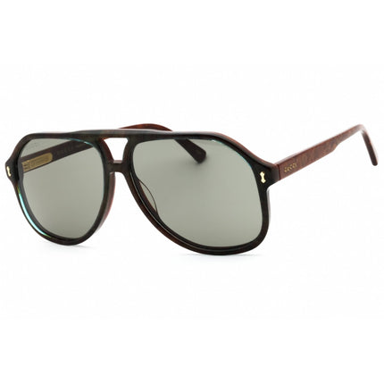 Gucci Men's Sunglasses - Blue Acetate Aviator Full Rim Frame Grey Lens | GG1042S 003 ,