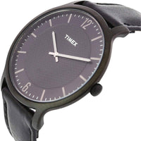 Timex Men's Watch - Metropolitan Quartz Black Dial Leather Strap | TW2R50100 ,