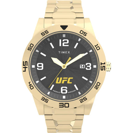 Timex Men's Watch - UFC Legend Black Dial Yellow Gold Expansion Bracelet | TW2V56400 ,