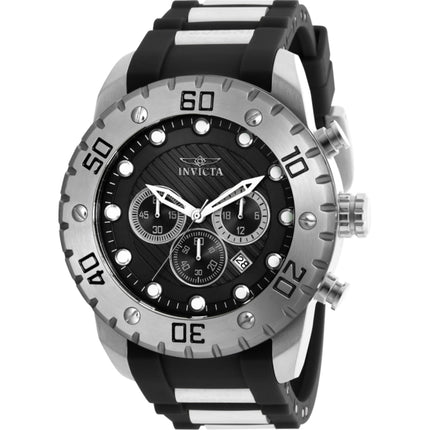 Invicta Men's Watch - Pro Diver Scuba Chrono Steel and Black Rubber Strap | 20276 ,
