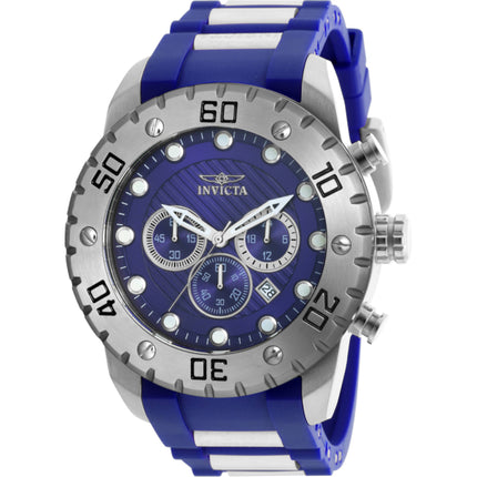 Invicta Men's Watch - Pro Diver Scuba Chrono Steel and Blue Silicone Strap | 20277 ,