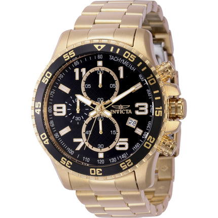 Invicta Men's Watch - Specialty Chronograph Black Dial Yellow Gold Bracelet | 44525 ,