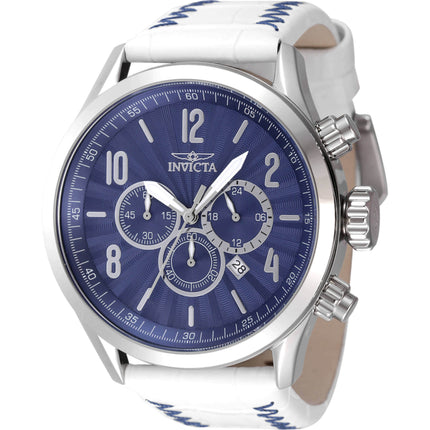 Invicta Men's Watch - Bolt Quartz Chronograph Blue Dial White Leather Strap | 46559 ,