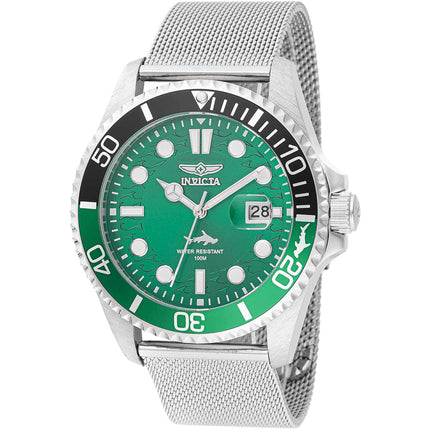 Invicta Men's Watch - Pro Diver Green Dial Stainless Steel Mesh Bracelet | 47174 ,