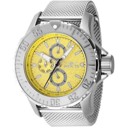 Invicta Men's Watch - Vintage Quartz Chronograph Yellow Dial Mesh Bracelet | 48014 ,