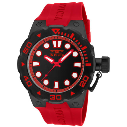 Invicta Men's Watch - Pro Diver Quartz Black Dial Red Silicone Rubber Strap | 16139 ,