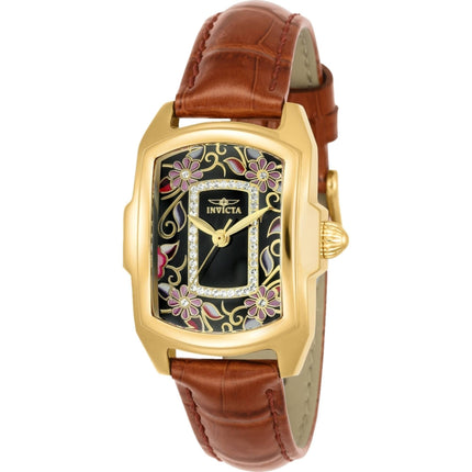 Invicta Women's Watch - Lupah Quartz Yellow Gold Case Brown Leather Strap | 23223 ,