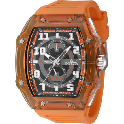 Invicta Men's Watch - Invicta Racing Quartz Black Dial Orange Silicone Strap | 48446 ,