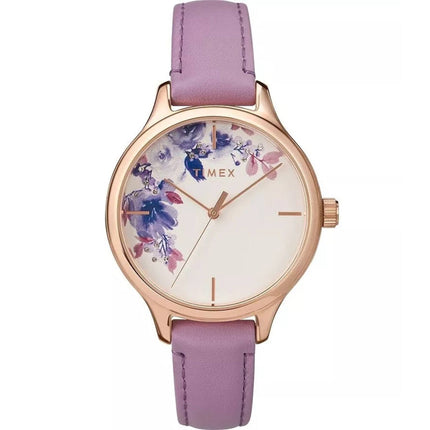 Timex Women's Watch - Crystal Bloom Quartz Beige with Flower Dial Strap | TW2T78300 ,